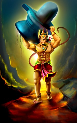 Lord Hanuman with shivling mobile hd wallpaper  •  4K 5k 8k HD Desktop Wallpapers for Ultra High Definition Widescreen  Desktop, Tablet & Smartphone wallpapers