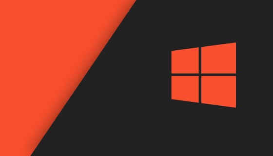 windows 10 logo orange 5k wall…