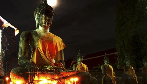 Lord Buddha Thailand dark nigh…