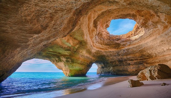 Portugal beach rock sea water …