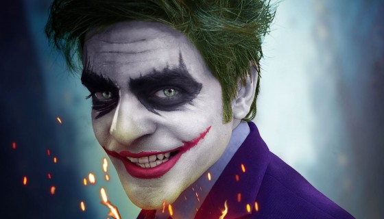 joker smiling super villain su…