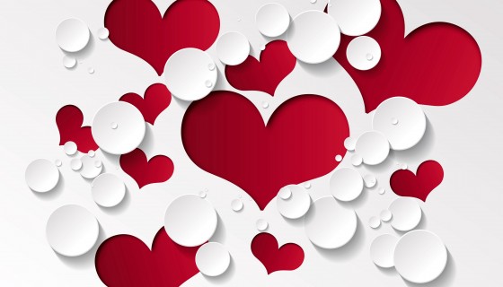 heart shape pattern red white …